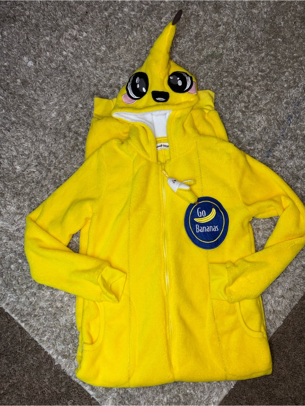 Adult Banana Costume Medium Go Bananas Hooded
Fleece One Piece